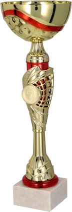 Puchar złoto-czerwony z przykrywką