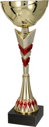 Puchar złoto-czerwony z przykrywką