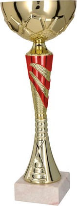 Puchar złoto-czerwony z przykrywką