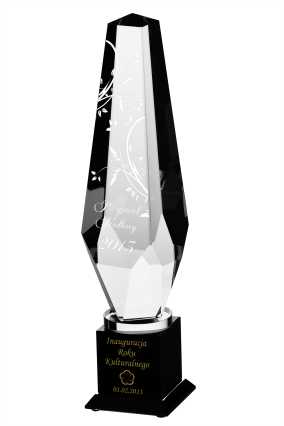 Trofeum szklane grawerowane + farba