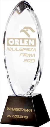 Trofeum kryształowe z farbowanym grawerem