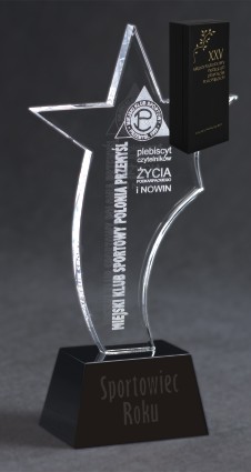 Trofeum szklane grawerowane + grawer na etui