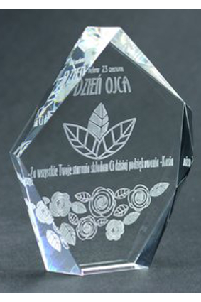 Trofeum szklane grawerowane z etui