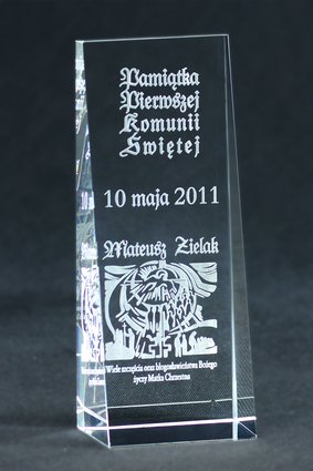 Trofeum szklane grawerowane z etui