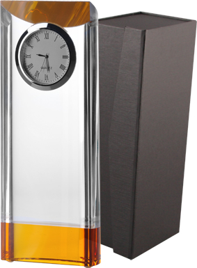 Trofeum kryształowe z zegarkiem