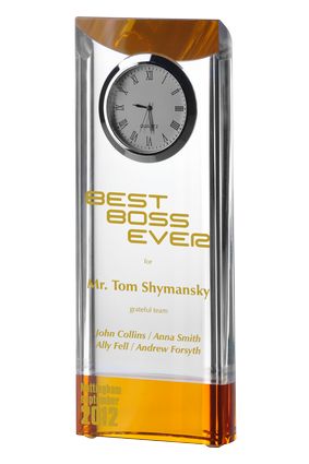 Kryształ z kolorowym grawerem