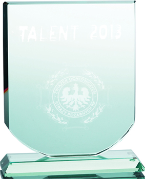 Trofeum szklane + grawer 3D