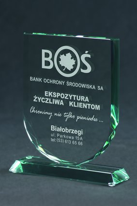 Trofeum szklane grawerowane z etui