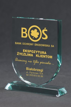 Trofeum szklane grawerowane z etui +wypełnianie