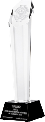 Trofeum szklane z etui grawerowane