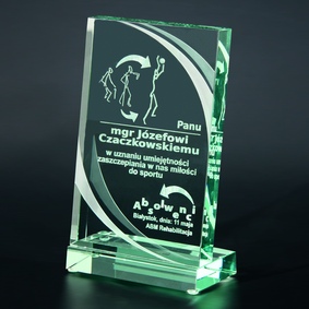 Trofeum szklane grawerowane z etui