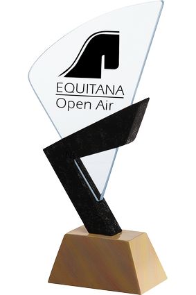 Trofeum szklane grawerowane