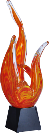 Trofeum szklane - ogień z etui