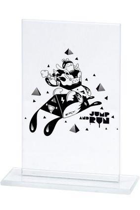 Trofeum szklane graweowane + farba