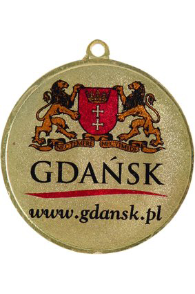 Złoty medal z nadrukiem kolorowym