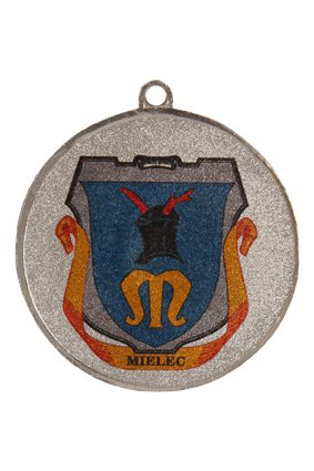 Srebrny medal z nadrukiem kolorowym