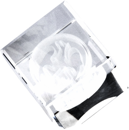 Trofeum szklane + grawer 3D